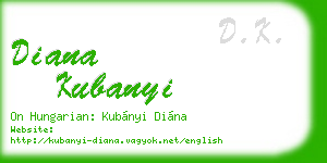 diana kubanyi business card